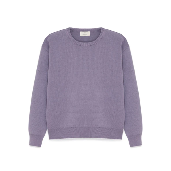 Peraluna Cleo Düz Örgü Kadın Mevsimlik Triko Kazak - Lila - Resim 9