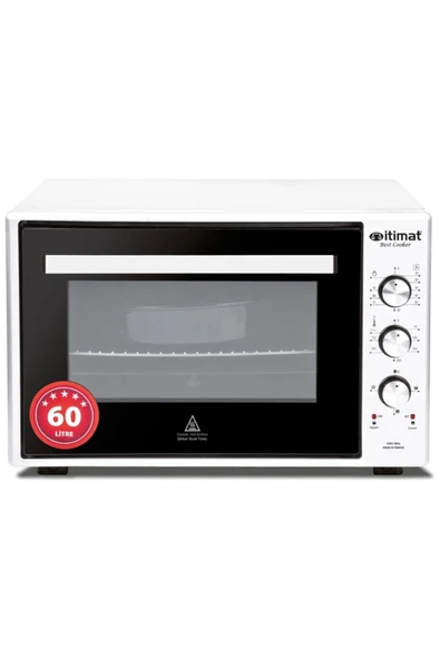 İtimat Çift Camlı Turbo 60 lt Beyaz Fırın 8060