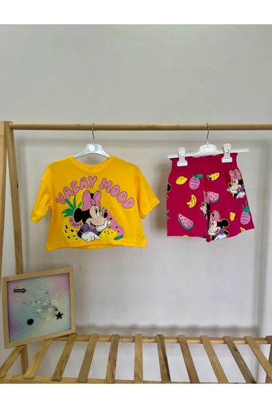 CYBER Minnie mouse baskılı kız çocuk penye alt üst takım