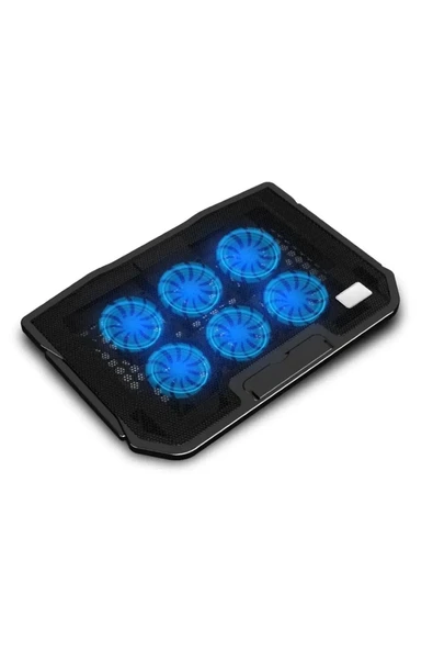 6 Fanlı Sessiz Laptop Soğutucu Stand Ayarlanabilir Rüzgar Hızı Çift USB 17.3'' Uyumlu Ergonomik - 2