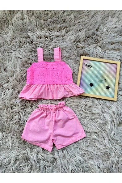 CYBER Kız Çocuk Dokuma Kumaş Pamuklu Alt Üst Takım - 4