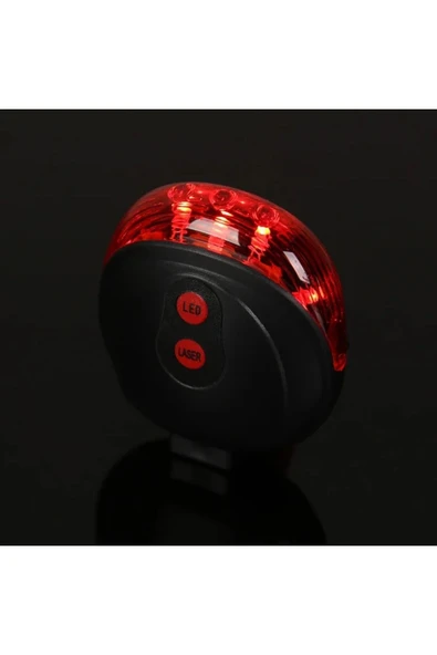 Lazer Güvenlik Işıklı Bisiklet Lambası Arka Led Ikili Lazer 7 Mod Çakarlı - 6