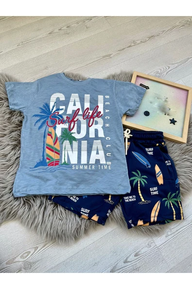CYBER Erkek çocuk california baskılı alt üst takım - 2