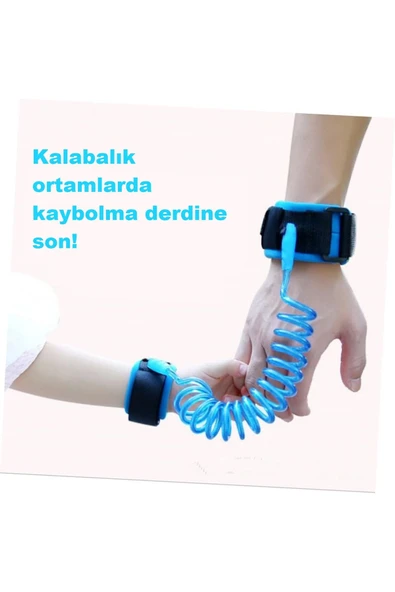 Çocuk Güvenlik Bilekliği Kaybolma Önleyici Esnek Bileklik Ayarlanabilir Konforlu Tasarım 360 Derece - 2