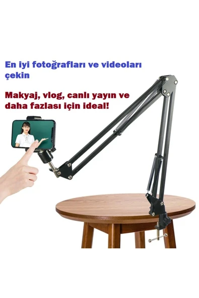 Dim LED Halka Işık Telefon Tutucu USB’li Ayarlanabilir Işık Modları Canlı Yayın Makyaj Video Çekimi - 3