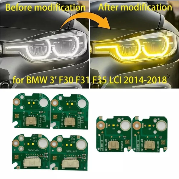 Autogp Bmw f30 lci angel led modülü sarı 2015 / 2018 drl led - 3