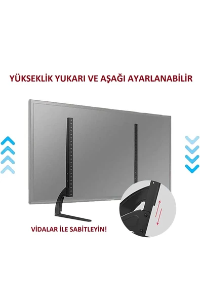 32"-75" TV Standı Evrensel Masaüstü Ayaklı Televizyon Braketi Çelik Sağlam ve Şık - 4