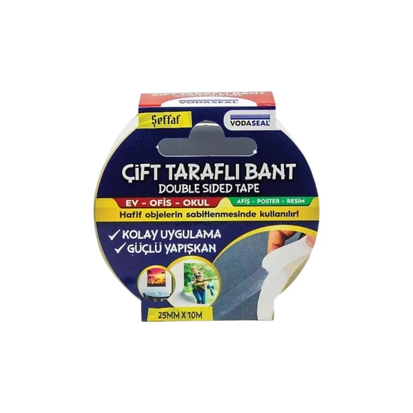 Vodaseal Çift Taraflı Filmik Bant 25 Mm 10 Metre