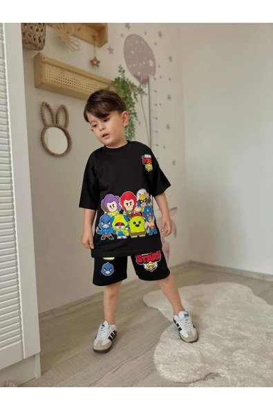 CYBER erkek çocuk brawl stars baskılı alt üst takım - 2