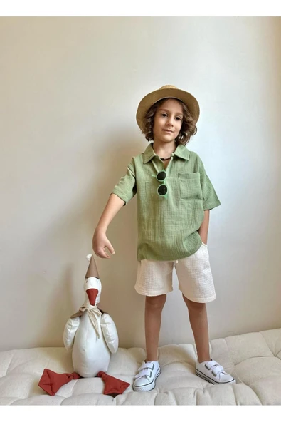 CYBER Çocuk muslin kumaş alt üst takım