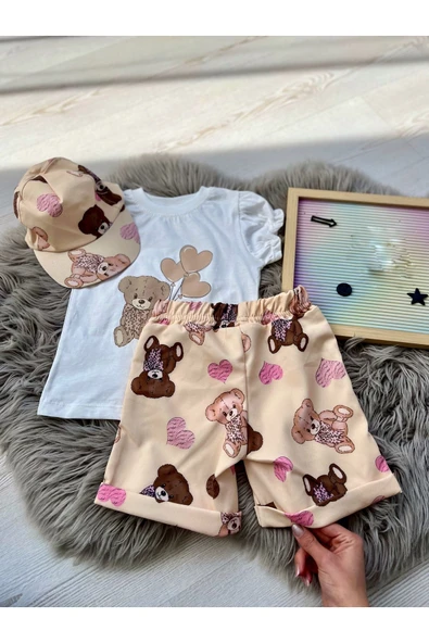 CYBER Kız çocuk şapka dahil şortlu takım - 2