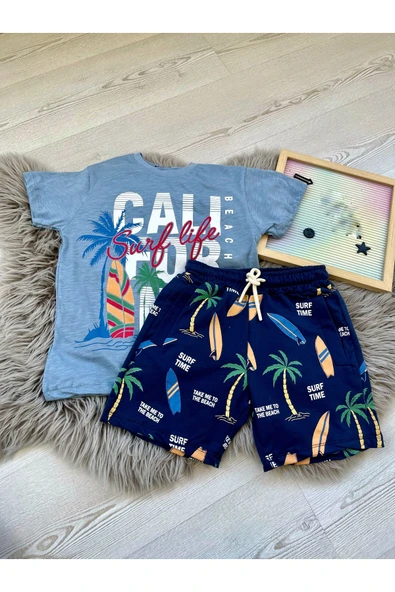 CYBER Erkek çocuk california baskılı alt üst takım
