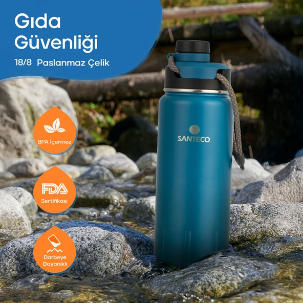 Santeco Ktwo Sporcu Termosu 710 Ml-Mavi - 8