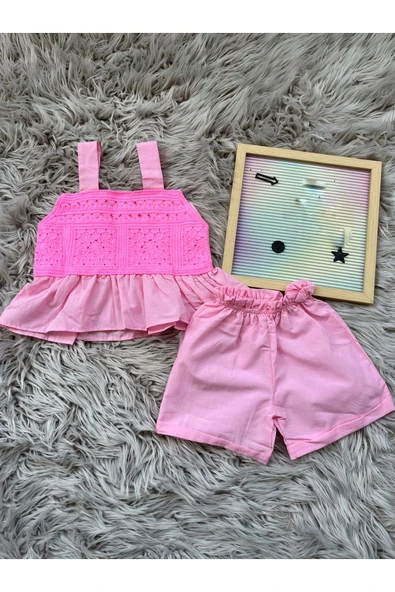 CYBER Kız Çocuk Dokuma Kumaş Pamuklu Alt Üst Takım