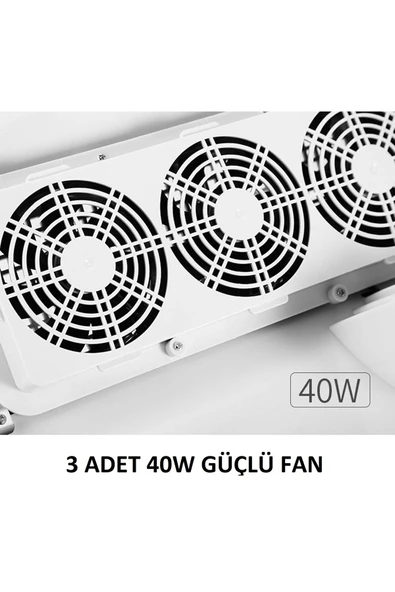 3 Fanlı 40W Profesyonel Tırnak Toz Emici Cihaz Manikür Pedikür Toz Toplama Makinesi Güçlü Vakum Fan - 6