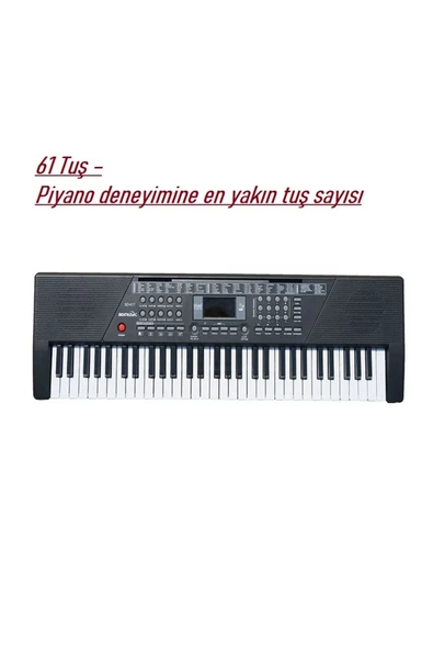 61 Tuşlu Elektronik Org Mikrofonlu Çocuk ve Başlangıç İçin Keyboard Demolu Ritimli - 6