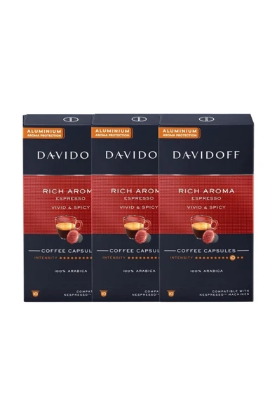 Davidoff Rıch Aroma Espresso Vıvıd & Spıcy Aluminium Kapsül Kahve 10'lu 3x10
