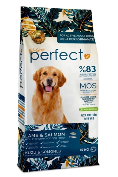 PERFECT Kuzu Etli Ve Somonlu Premium Yetişkin Köpek Maması 15 Kg
