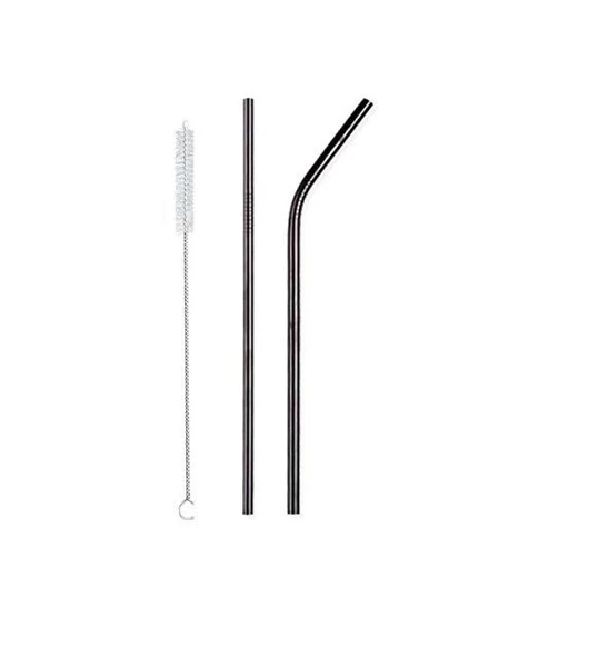 5 Parça Metal Pipet - Paslanmaz Çevre Dostu Metal Pipet Fırça Seti - 3
