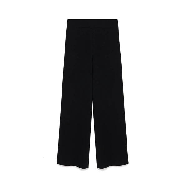 Memphis Trouser Kadın Rahat Kesim Triko Pantolon - SİYAH - 8