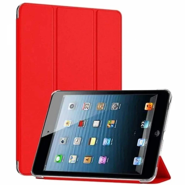 Apple iPad 5 ve 6 Nesil Uyumlu Smart Cover Arkası Şeffaf Tablet Kılıfı - 3