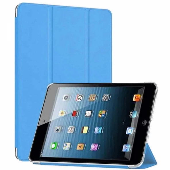 Apple iPad 5 ve 6 Nesil Uyumlu Smart Cover Arkası Şeffaf Tablet Kılıfı - 8