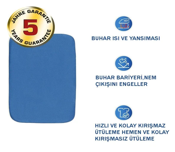 Saban Buharlı Ütü Battaniyesi 130 x 65 cm – Isı Yansıtıcı Alüminyum Kaplama, Buhar Bariyerli, Kaymaz Tabanlı - 3