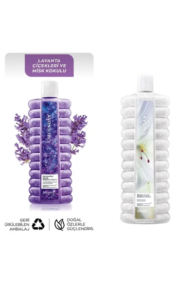 2 li Ser Senses Lavender Calm Banyo Köpüğü 1000 ml ve White Lily Banyo Köpüğü 1000 ml