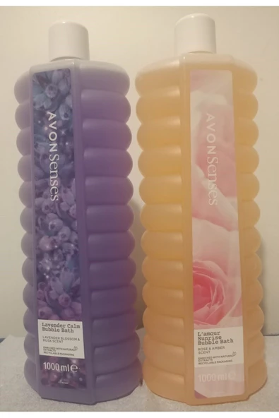 Senses Lavanta Kokulu Duş Jeli-köpüğü ve L'Amour Sunrise Gül ve Kehribar Kokulu Banyo Köpüğü 1 Lt