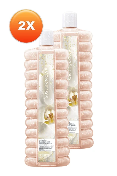 Simply Luxurious Beyaz Şeftali ve Vanilya Orkide Kokulu Banyo Köpüğü 1 Lt. İkili Set - 2