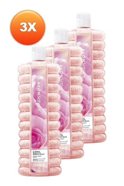 L'Amour Sunrise Gül ve Kehribar Kokulu Banyo Köpüğü 1 Lt. Üçlü Set - 2