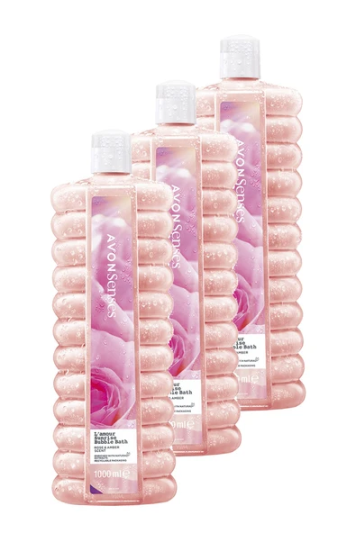 L'Amour Sunrise Gül ve Kehribar Kokulu Banyo Köpüğü 1 Lt. Üçlü Set