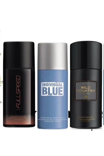 Erkek Fullspeed, Indıvıdual Blue ve Wıld Country Deodorant 3 lü set