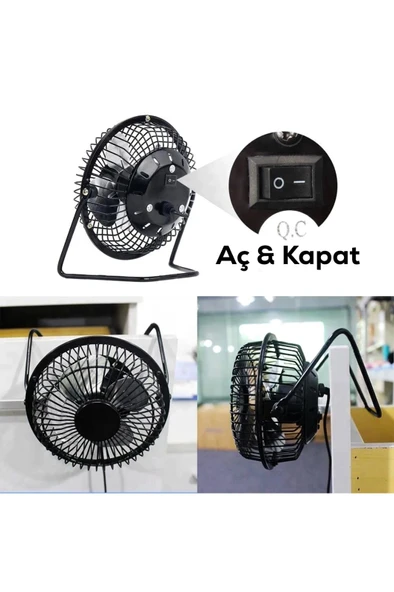 QASUL Usb'li Sessiz Mini Masaüstü Vantilatör  Taşınabilir Tasarım - 4