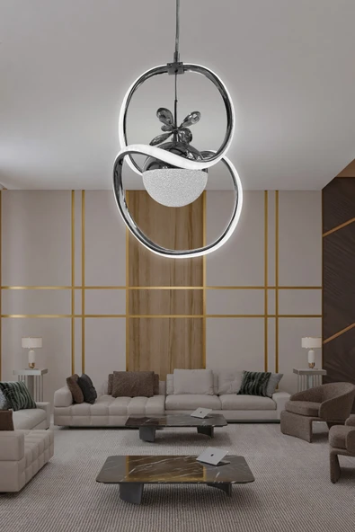 Badem Tek Toplu Modern Sarkıt Led Avize - 6
