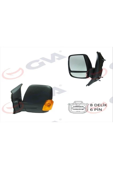 GVA 1032111 -dış Dikiz Aynası Sol Elektrikli Isıtmalı Transit 14 Sarı Sinyalli Desenli Konvek