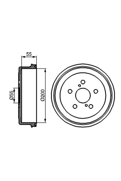 Bosch 0986477139 ARKA FREN KAMPANASI CALDINA CARINA CORONA 2.0 ST 191 92-97 200X5 - ürün görseli 1