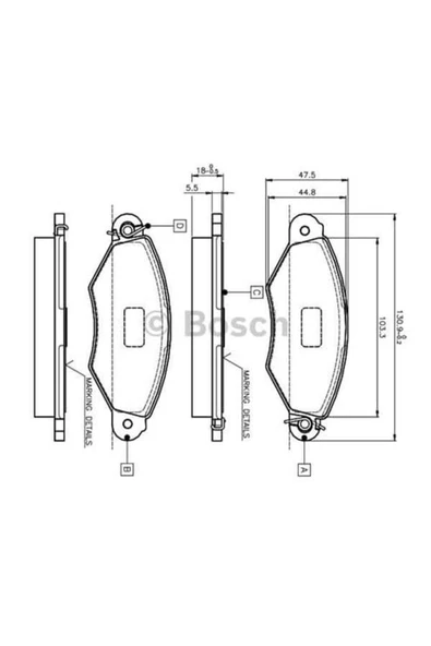 Bosch 0986495235 Fren Balatası Ön Fişli Kangoo I 98- / Xsara 97- Uyumlu ürün görseli 1