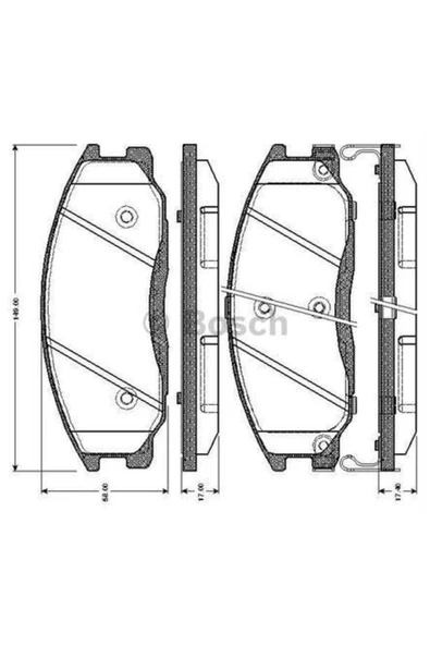 Bosch 0986424729 Fren Balatası Ön Santafe 01-06 Trajet 99- / Actyon 08-12 Kyron 08-12 Uyumlu - 1