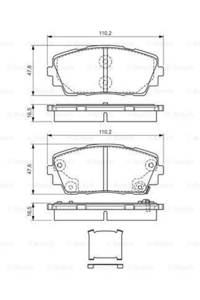 Bosch 0986494688 Fren Balatası Ön Picanto 11- ürün görseli 1