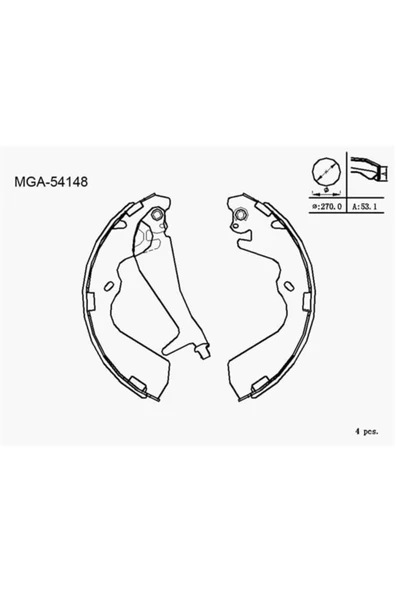 MGA 54148 Kampana Balata Starex Mınıbüs 97-02 Galloper 98- 270X53 ürün görseli 1