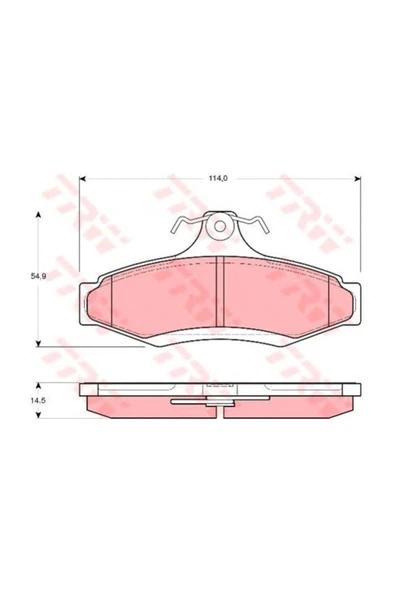 TRW GDB3172 Arka Fren Balatası (chevrolet Nubira) ürün görseli 1