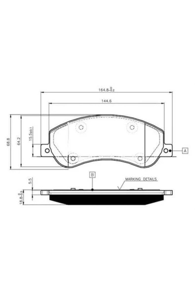 MAGNETTİ MARELLİ 323700001800 Ön Fren Balatası Transit V347 06/- V347 155ps A,ceker 11/- Vw Amarok 2