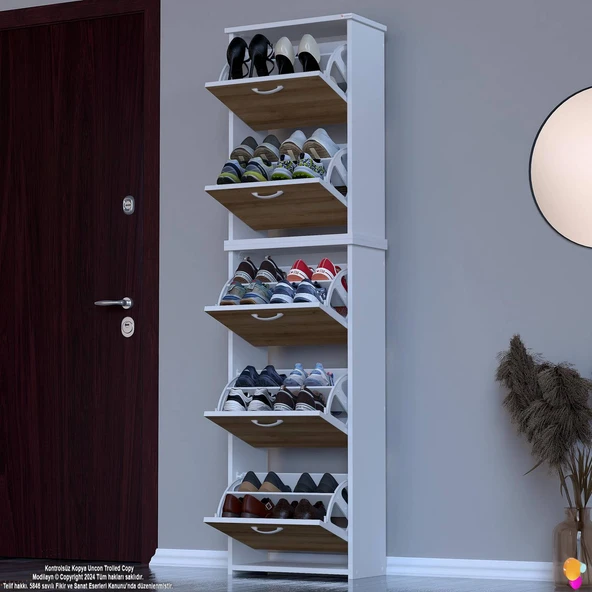 Modilayn VERVE Antre 52x194x26 cm 5 Düşer Kapak 10 Göz Bölme Ayakkabılık