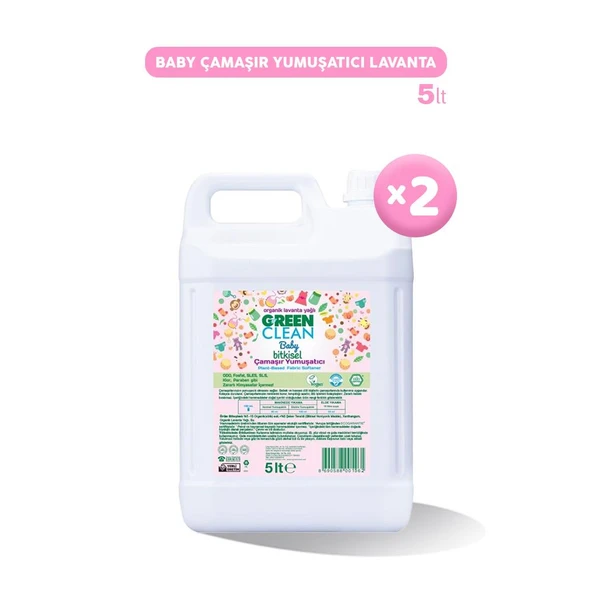 Green Clean Baby Bitkisel Çamaşır Yumuşatıcı Lavanta Yağlı 5 lt x 2
