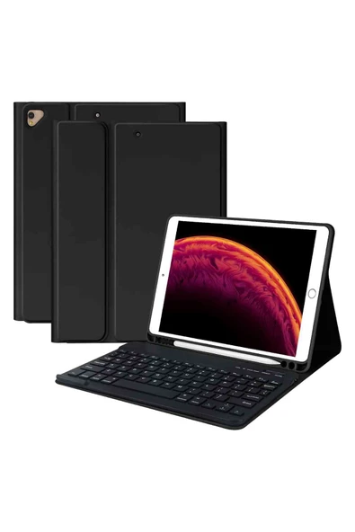 iPad 10.2 7/8/9 Nesil Uyumlu A2197, A2270, A2602 Klavyeli Tablet Kılıfı ürün görseli 1