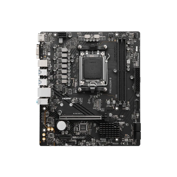 MSI PRO A620M-B AMD A620 AM5 DDR5 6800MHz mATX Anakart - 2