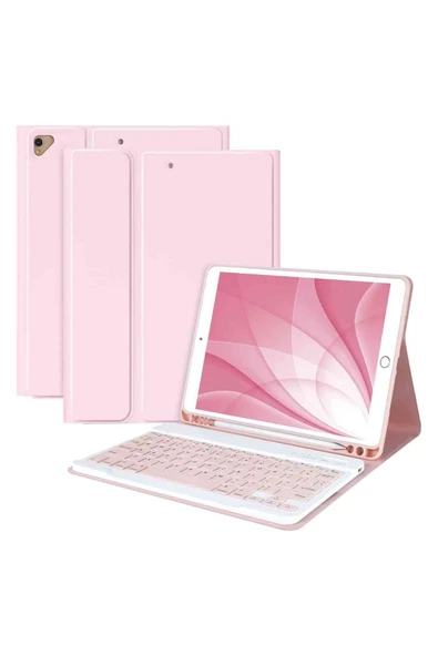 iPad 10.2 7/8/9 Nesil Uyumlu A2197, A2270, A2602 Klavyeli Tablet Kılıfı - Resim 8