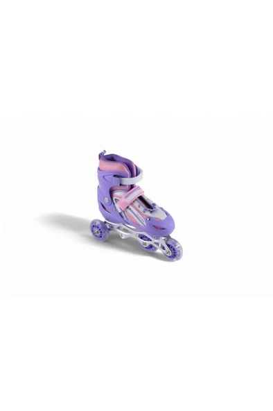 Mor Silikon Tekerli Ayarlanabilir Işıklı Paten L 39-42 HP8136 - 5