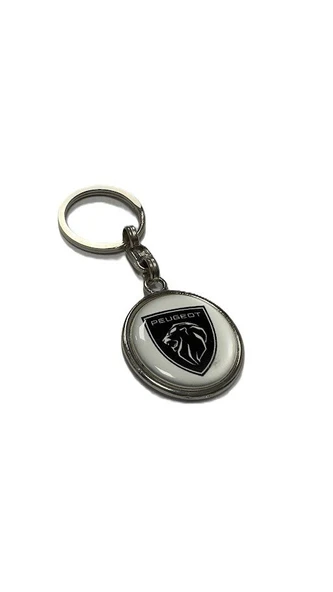 Peugeot Yeni Logolu Metal Otomobil Anahtarlığı 2 Taraf Baskılı - Resim 3